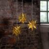 Dekoratiivne rippvalgusti STAR kuldne; metall 25cm x 36cm - Image 2