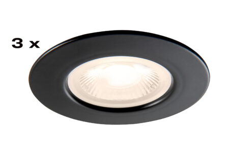 LED allvalgusti Fio Fix 6W 3000K DIM IP44 must (3tk kmpl) (9610611)