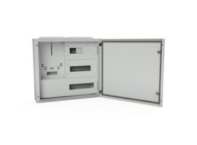 Arvestikilp, pinnapealne, 1 arvesti, 6+22M, 540x490x145mm, hall, metall, IP44 REJ-28-1A
