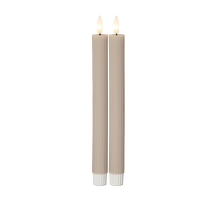 LED küünal beež 25cm TRIIBULINE, 2tk kmpl