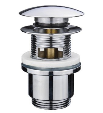 Valamu äravool CLICK 1.1/4 ülevooluga suur kroom messing