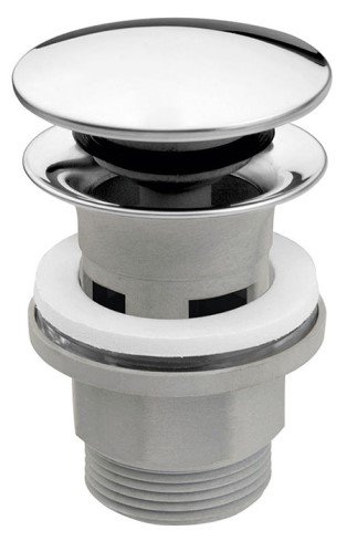 Valamu äravool CLICK 1.1/4 ülevooluga suur kroom plast