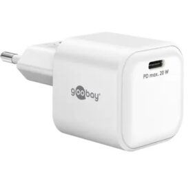 USB laadija GaN USB-C pesa 20W valge