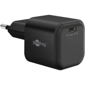 USB laadija GaN USB-C pesa 20W must