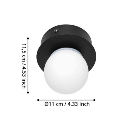 Seinavalgusti Mosiano LED 3,3W 340lm 3000K must IP44 - Image 3