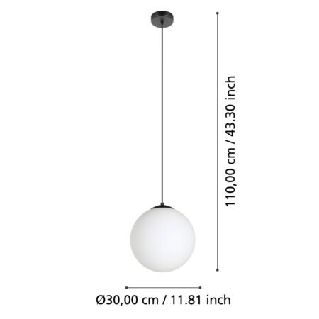 Rippvalgusti Rondo3 E27 must/valge - Image 2
