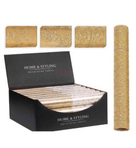 Dekoratiivne kangas 30x500cm organza kuldne