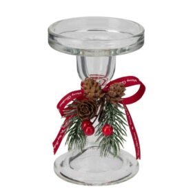 Küünlaalus klaas 8,5x13,5cm kaunistusega