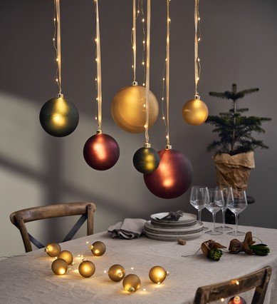 Dekoratiivne jõulukera mattpunane D15cm (3xAA ei ole kaasas) - Image 2