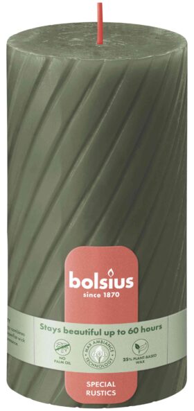 Lauaküünal Rustic Twisted 130/68mm 60h, oliivi roheline