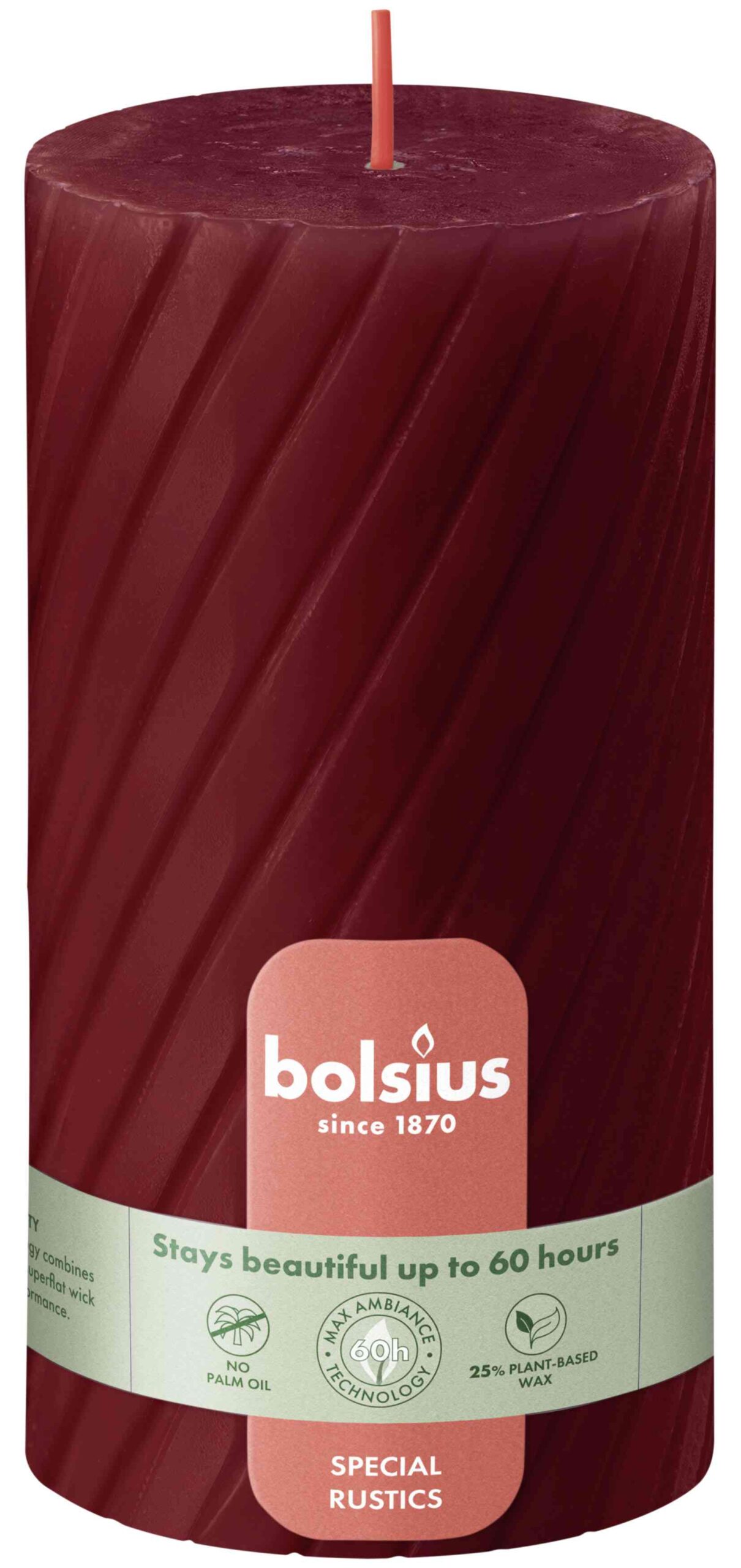 Lauaküünal Rustic Twisted 130/68mm 60h, punane