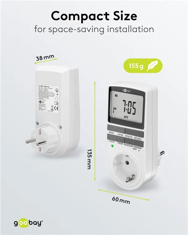 Taimer digitaalne, nädal 10-programmi 16A 3600W IP20 - Image 7