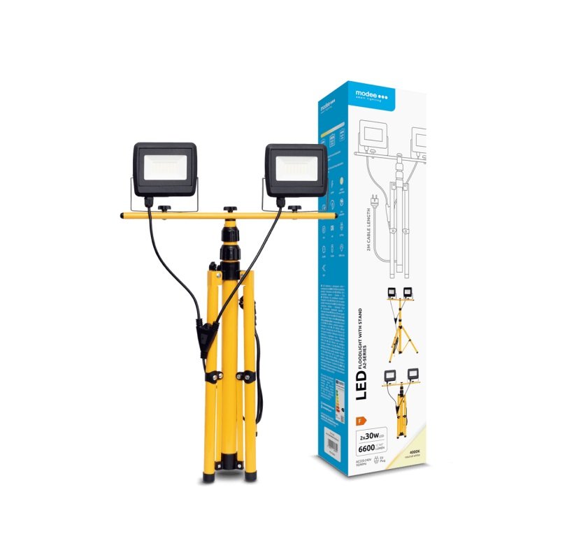 LED prožektor teleskoopjalal 2x30W 6600lm 4000K A2