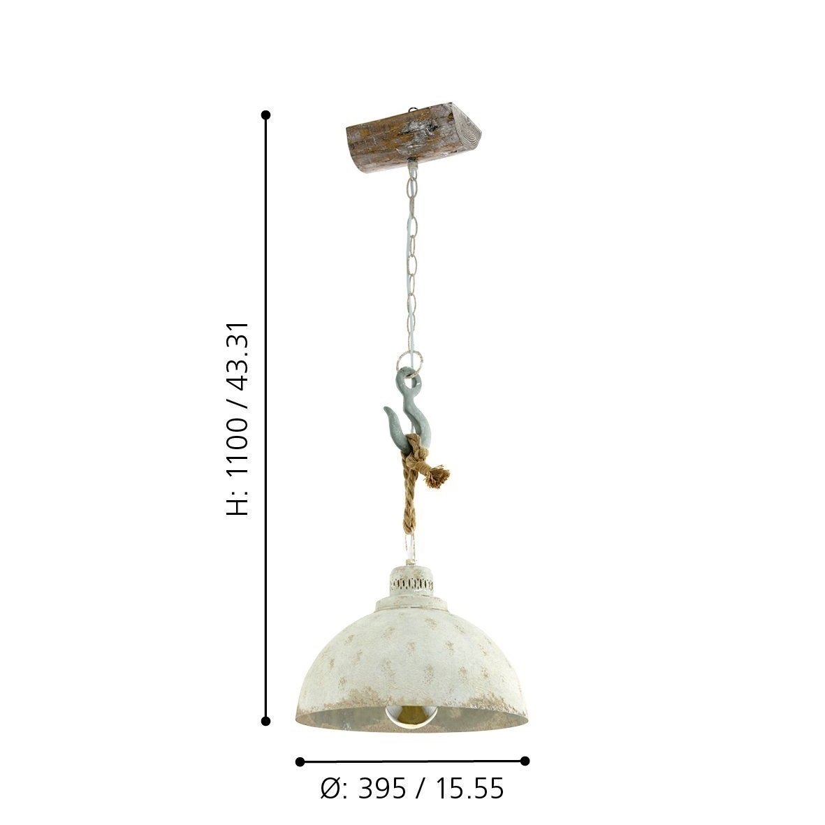 Laevalgusti Redditch E27 ripp valge/rooste D39,5cm - Image 2