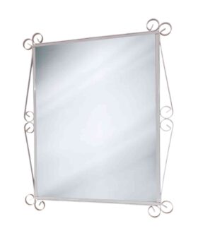 Peegel metall raamiga valge