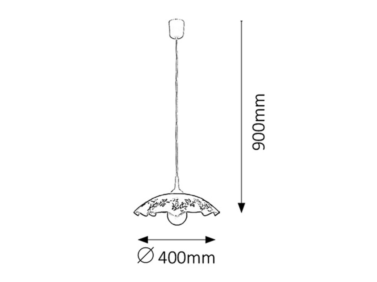Laevalgusti ripp Vino E27 D400 kllas/valge oranz - Image 3