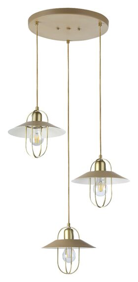 Laevalgusti Nersin 3xE27 messing, metall rippvalgusti