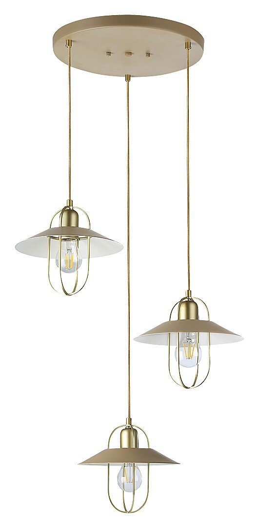 Laevalgusti Nersin 3xE27 messing, metall rippvalgusti